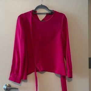 Zara Fuchsia Blouse with Tie Detail